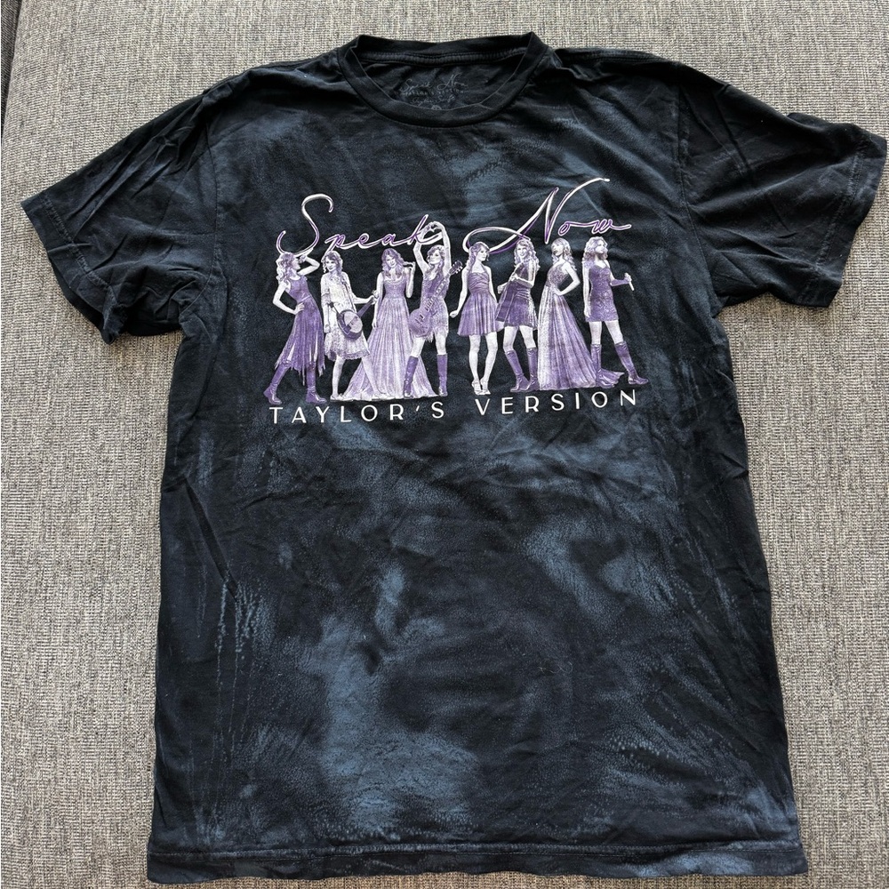 Taylor Swift Speak Now TV Eras shirt black tye dye size M